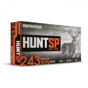 Ammo Inc. HUNT SP .243 Winchester Hornady InterLock SP 100 Grain 20 Rounds