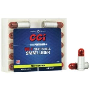 Big 4 Shotshell 9mm Luger Ammo - 9mm Luger 45gr #4 Shotshell 10/Box