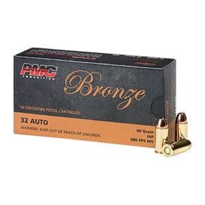 Bronze 32 Acp Handgun Ammo - 32 Acp 60gr Jacketed Hollow Point 50/Box