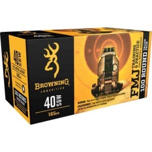 Browning BPT Performance Target 40 S&W 165gr FMJ Centerfire Handgun Ammo - 100 Rounds