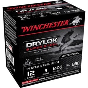 Drylok Super Steel Magnum 12 Gauge Shotgun Ammo - 12 Gauge 3'''' 1-1/4 Oz #bbb Steel Shot 25/Box