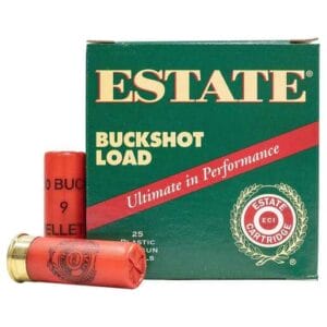 Estate Hunting Loads 12 Gauge 2-3/4in 00 Buck 9-Pellet Buckshot Shotshells - 25 Rounds - #00 Buck