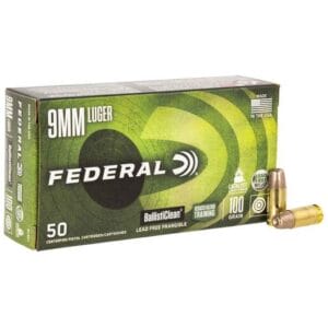 Federal BallistiClean 9mm Luger 100gr LFF Centerfire Handgun Ammo - 50 Rounds