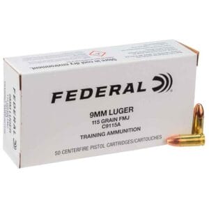 Federal Champion Training 9mm Luger 115gr FMJ Handgun Ammo - 50 Rounds