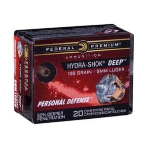 Federal Hydra-Shok Deep 9mm Jhp 135gr 20bx - Federal Hydra-Shok Deep 9mm Jhp 135gr 20bx 25bx/Cs