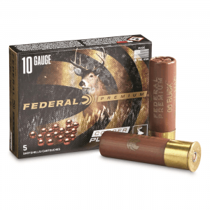 Federal Premium 10 Gauge 3 1/2 inch Shell 18 Pellets 00 Buck Buckshot 5 Rounds