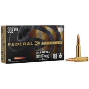 Federal Premium Gold Medal Centerstrike 308 Winchester 168gr Jacketed Hollow Point Rifle Ammo - 20 Rounds