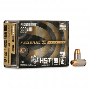 Federal Premium Personal Defense .380 ACP HST JHP 99 Grain 20 Rounds