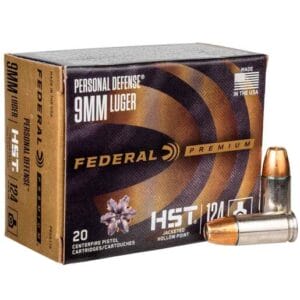 Federal Premium Personal Defense 9mm Luger 124gr HST JHP Handgun Ammo - 20 Rounds