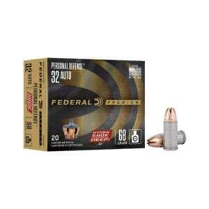 Federal Premium Personal Defense Hydra-Shok Deep .32 Auto 68 Grain Handgun Ammo