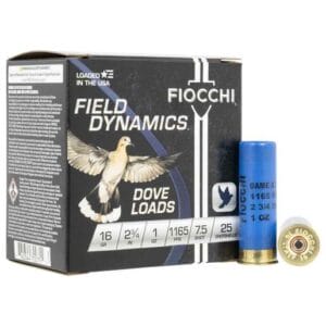 Fiocchi Field Dynamics Dove & Quail 16 Gauge 2-3/4in #7.5 1oz Upland Shotshells - 25 Rounds - #7.5