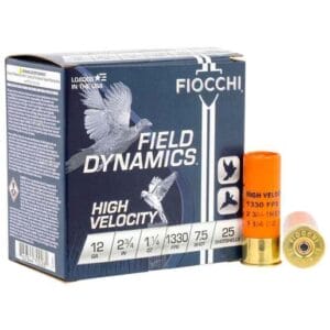 Fiocchi Field Dynamics High Velocity 12 Gauge 2-3/4in #7.5 1-1/4oz Upland Shotshells - 25 Rounds - #7.5