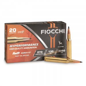 Fiocchi Hyperformance .270 Win. Swift Scirocco BTS 130 Grain 20 Rounds