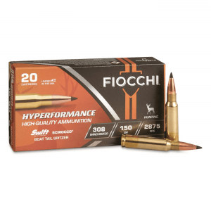 Fiocchi Hyperformance .308 Win. Swift Scirocco BTS 150 Grain 20 Rounds