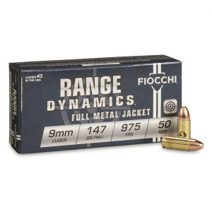 Fiocchi Range Dynamics 9mm FMJ 147 Grain 50 Rounds