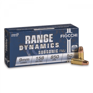 Fiocchi Range Dynamics 9mm FMJ 158 Grain 50 Rounds