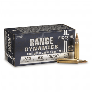 Fiocchi Rifle Shooting Dynamics .223 Remington FMJBT 62 Grain 50 Rounds