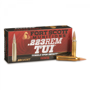 Fort Scott Tumble Upon Impact Ammo .223 Remington SCS 40 Grain 20 Rounds