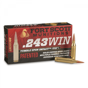 Fort Scott Tumble Upon Impact Ammo .243 Win. SCS 58 Grain 20 Rounds