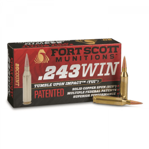 Fort Scott Tumble Upon Impact Ammo .243 Win. SCS 70 Grain 20 Rounds