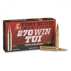 Fort Scott Tumble Upon Impact Ammo .270 Winchester SCS 130 Grain 20 Rounds