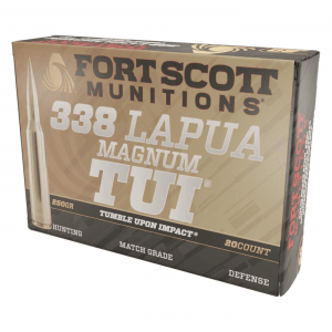 Fort Scott Tumble Upon Impact Ammo .338 Lapua Magnum SBS 250 Grain 20 Rounds