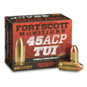 Fort Scott Tumble Upon Impact Ammo .45 ACP SCS 180 Grain 20 Rounds