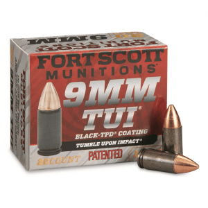 Fort Scott Tumble Upon Impact TBD-9 Ammo 9mm SCS 115 Grain 20 Rounds