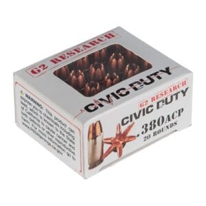 G2r Civic Duty 380 Acp Ammo - 380 Auto 64gr Hollow Point 20/Box