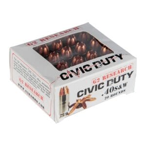 G2r Civic Duty 40 Caliber Ammo - 40 S&W 122gr Hollow Point 20/Box