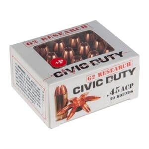 G2r Civic Duty 45 Acp Ammo - 45 Auto 164gr Hollow Point 20/Box