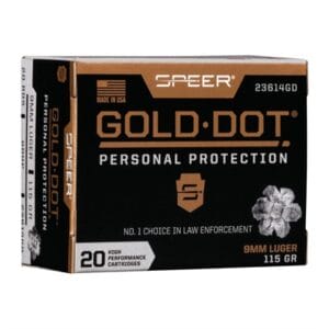 Gold Dot Personal Protection 9mm Luger Ammo - 9mm Luger 115gr Gold Dot Hollow Point 20/Box