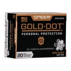 Gold Dot Personal Protection 9mm Luger Ammo - 9mm Luger 124gr Gold Dot Hollow Point 20/Box