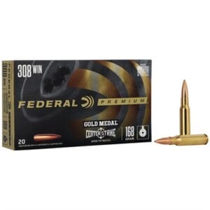 Gold Medal Premium Centerstrike 308 Winchester Rifle Ammo - 308 Winchester 168gr Centerstrike Open Tip Match 20/Box