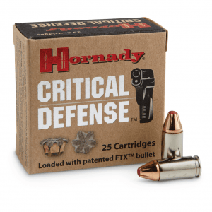 Hornady Critical Defense Lite 9mm FTX 100 Grain 25 Rounds