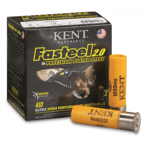 Kent Fasteel 2.0 Precision Plated Steel Waterfowl Shotshells 20 Gauge 3 inch 7/8 oz. 25 Rounds