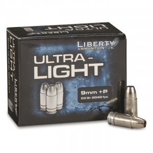 Liberty Ultra-Light 9mm+P Fragmenting Hollow Point 50 Grain 20 Rounds