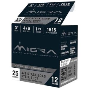 Migra Custom 12 Gauge 3in #4/6 1-1/4oz Waterfowl Shotshells - 25 Rounds - #4/6