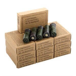 Military Grade 12 Gauge Shotgun Ammo - 12 Gauge 2-3/4'''' 9 Pellets #00 Shot 50/Case