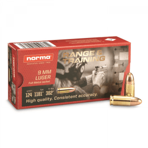 Norma Range & Training 9mm FMJ 124 Grain 50 Rounds