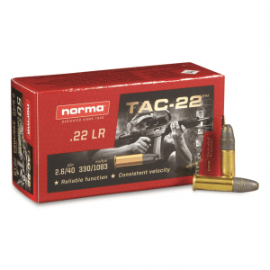 Norma TAC-22 Target .22LR LRN 40 Grain 50 Rounds