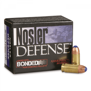 Nosler Defense Handgun 9mm Luger +P Bonded Polymer Tipped 124 Grain 20 Rounds