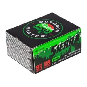 Outdoor Master 9mm Luger Ammo - 9mm Luger 115gr Jacketed Hollow Point 20/Box