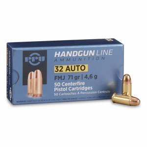 PPU .32 ACP FMJ 71 Grain 50 Rounds