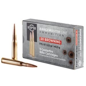 PPU Rangemaster .50 BMG 625gr FMJ Rifle Ammo - 5 Rounds