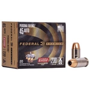 Personal Defense 45 Acp Ammo - 45 Acp 230gr Hydra-Shok Jacketed Hollow Point 20/Box