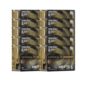 Personal Defense Hst 45 Auto +p Ammo - 45 Acp +p 230gr Hst Jacketed Hollow Point 200/Case