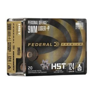 Personal Defense Hst 9mm Luger Ammo - 9mm Luger +p 124gr Hst Jacketed Hollow Point 200/Case