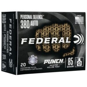 Personal Defense Punch 380 Auto Ammo - 380 Acp 85gr Jacketed Hollow Point 20/Box