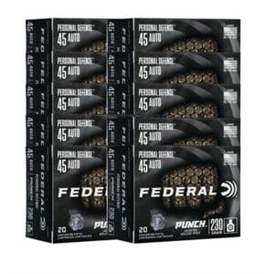 Personal Defense Punch 45 Auto Ammo - 45 Acp 230gr Jacketed Hollow Point 200/Case